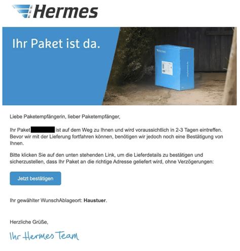 hermes zustellung fake|Hermes phishing adresse.